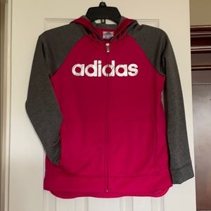 Girls- NWOT-  ADIDAS hooded sweat jacket- size M